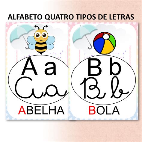 Alfabeto Quatro Tipos De Letras Cl Cia Teixeira