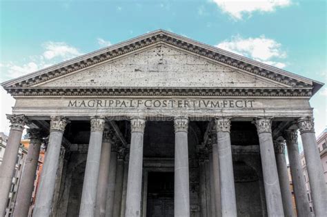 Facade of the Pantheon of Agrippa in Rome Stock Photo - Image of roman, history: 133272496