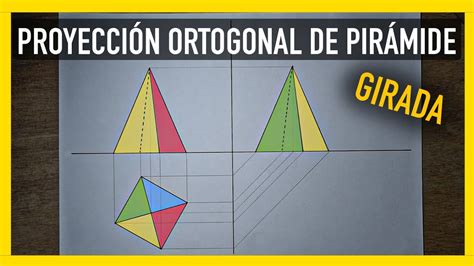 Cómo Hacer Una Pirámide Girada En Proyecciones Ortogonales RÁpido Y FÁcil Dibujo Técnico