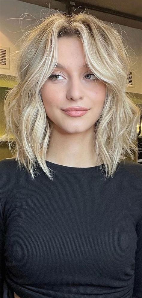 Lob Haircut With Bangs