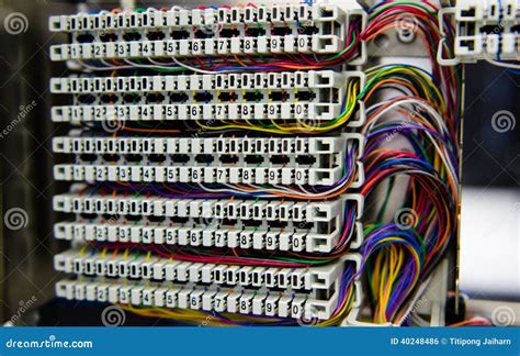 Telephone Switchboard Panel and Wiring Stock Photo - Image of panel ...