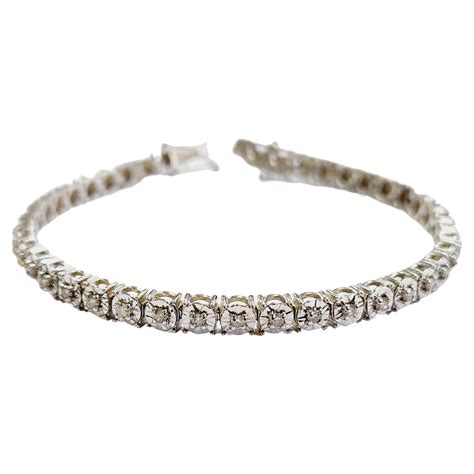 1 15 Carats Diamond Cut Miracle Illusion Tennis Bracelet 14 Karat White