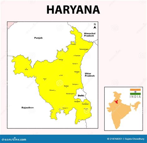 Haryana Map. Haryana Administrative And Political Map. Haryana Map With ...