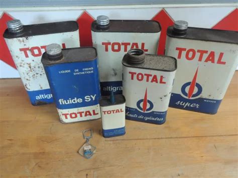 LOT ANCIEN BIDON Burette Total Deco Garage Collection Bidon Huile EUR