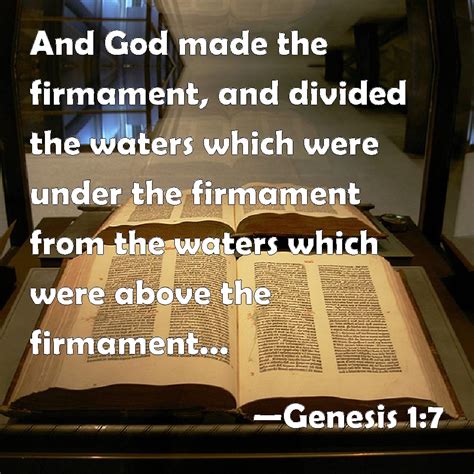 Genesis 17 And God Made The Firmament And Divided The Waters Which