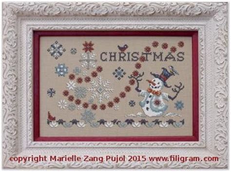 Filigram Christmas And Snowflakes Cross Stitch Pattern Etsy