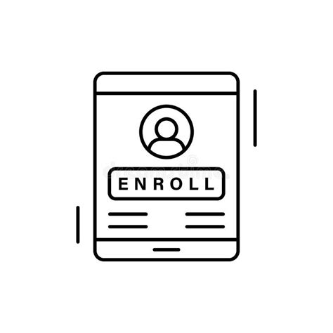 Enroll Icon Black Vector Sign With Editable Strokes Concept