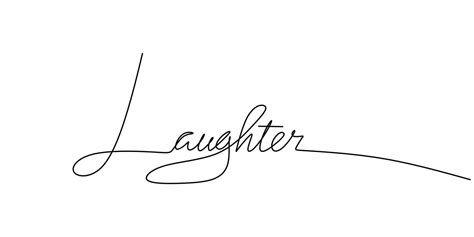 One continuous line drawing typography line art of laughter word ...