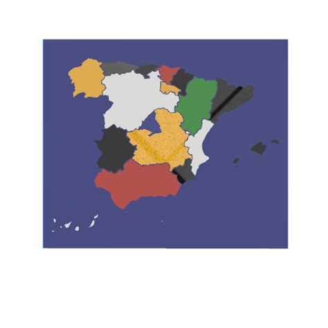 Archivo STL gratis MAPA DE ESPAÑA POR COMUNIDADES Modelo para