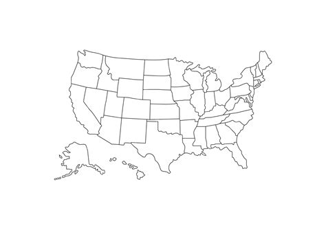 Premium Vector Usa Map Outline On White Background