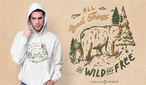 Wild Bear Animal Nature T Shirt Design Vector Download