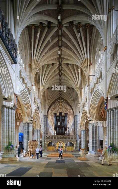 Nave The Cathedral Church Of St Peter Exeter Devon England United