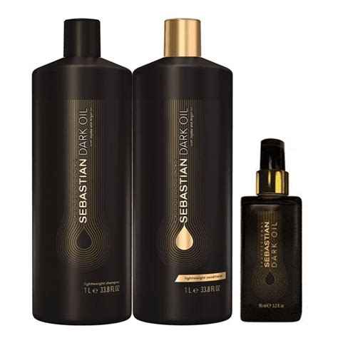 Sebastian Professional Dark Oil Shampoo Condicionador 1l Óleo 95ml Doce Beleza