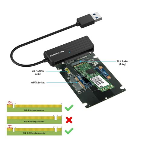 Simplecom Sa Usb To Msata M Ngff B Key In Combo