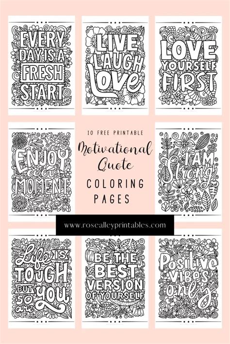 Printable Motivational Quotes Enjoy Quotes Quote Coloring Pages Mom