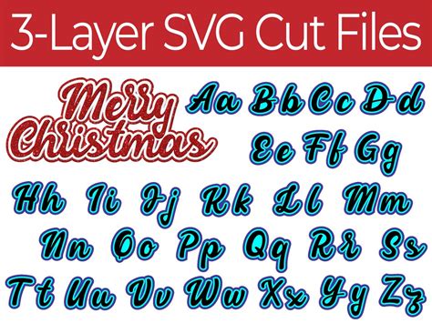 Layered Font Svg Multi Layer Alphabet Svg Fonts For Cricut Etsy