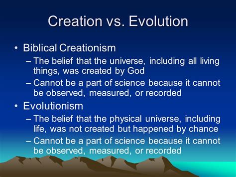 Creationism Vs Evolution