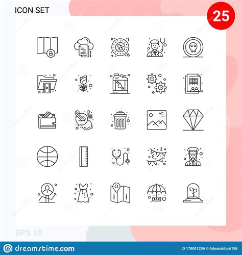 Conjunto De 25 Iconos Modernos Ui Símbolos Signos Para La Cena De