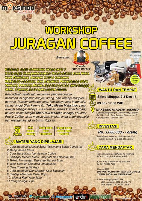 Workshop Juragan Coffee Desember Toko Mesin Maksindo Blitar