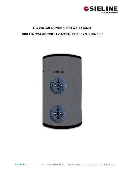 Big Volume Domestic Hot Water Tanks With Removable Coils Sieline