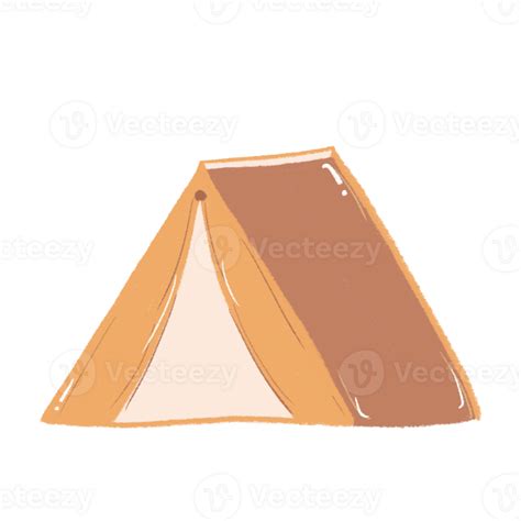 Cute Earth Tone Camping Tent Drawing 23741866 Png