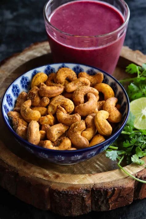 Air Fryer Roasted Cashew Nuts Masala Kaju Masalachilli