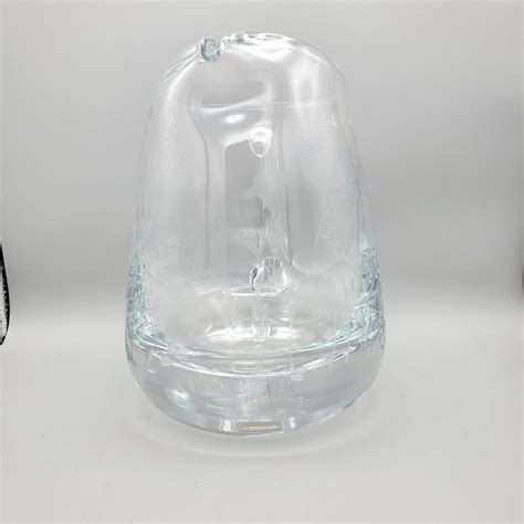 Krosno Poland Hand Blown Polished and Etched Crystal Pitcher - Etsy