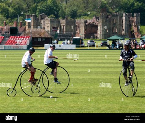 Penny Farthing Bicycle Polo Match Stock Photo Alamy