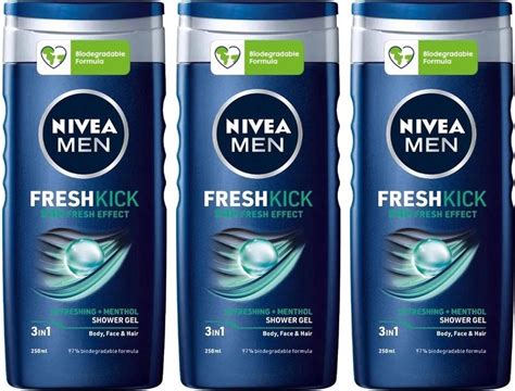 Nivea 3 In 1 Douchegel Fresh Kick Voordeelverpakking 3 X 250 Ml Bol