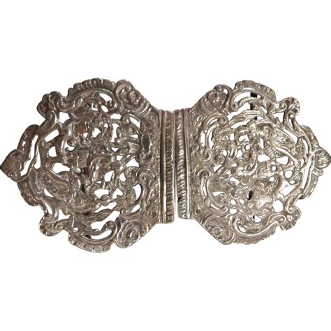 Victorian Sterling Silver Ladies Belt Buckle - 1895 from molotov on ...