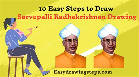 10 Easy Steps To Draw Sarvepalli Radhakrishnan Drawing Easy Drawing