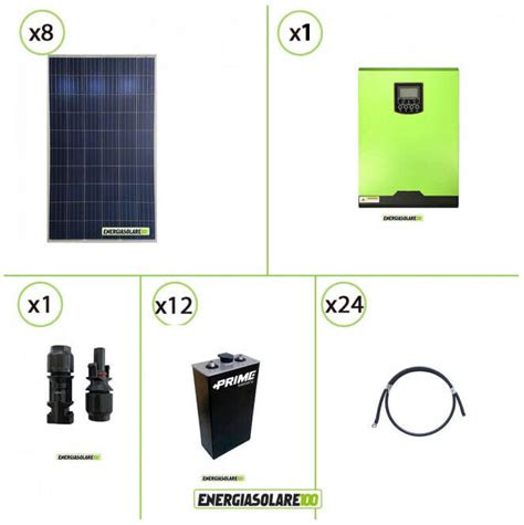 Solar Kit 2 2KW 24V Wechselrichter Edison24V 3KW MPPT 80A OPzS Batterie