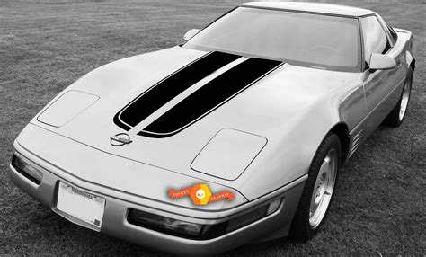 Chevrolet Corvette C4 Sport Front Hood Racing Stripes Decal Pre Cut