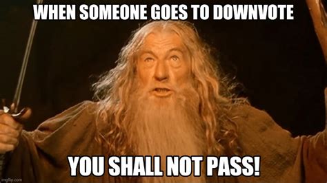 Image Tagged In Gandalf Gandalf You Shall Not Pass Downvote Imgflip