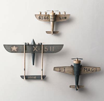 Vintage Model Airplane Red Vintage Airplane Wall Art Airplane Wall