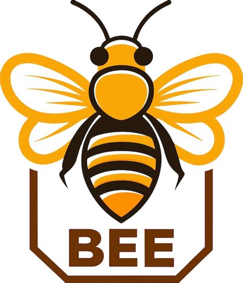 Concepto Del Logotipo De La Abeja Mel Fera Vector Premium