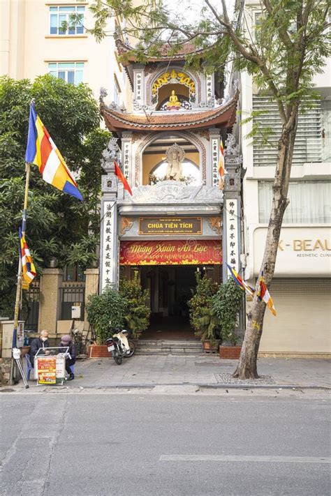 Chua Tien Tich Buddist Templo Em Hanoi Vietnam Fotografia Editorial