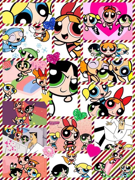 Powerpuff Girl Collage Bling Wallpaper Powerpuff Powerpuff Girls