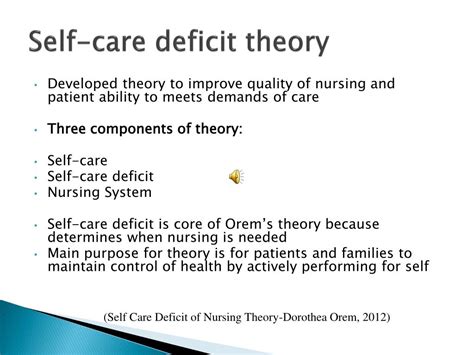 Ppt Dorothea Orem Self Care Deficit Theory Powerpoint Presentation