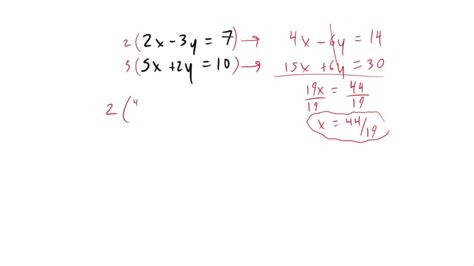 Solved Q4 Solve The Following Pair Of Equations By The Elimination Method A 2x 3y 7