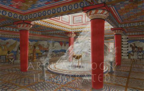 Pylos Southern Greece The Megaron Throne Room In Mycenean Royal