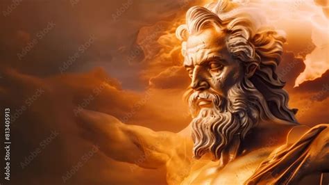 Zeus The Ancient Greek God Of Thunder And Lightning Concept Mythology