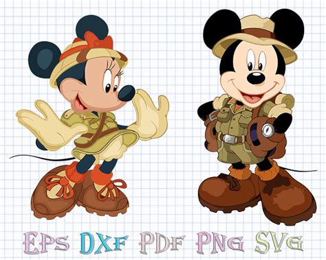 Minnie Mause Safari Svg Mickey Mause Safari Eps Dxf Pdf Etsy