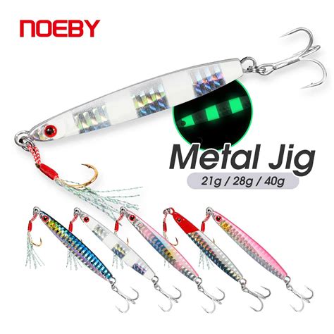 Noeby metal gabarito isca de pesca 21g 28g 40g costa fundição colher