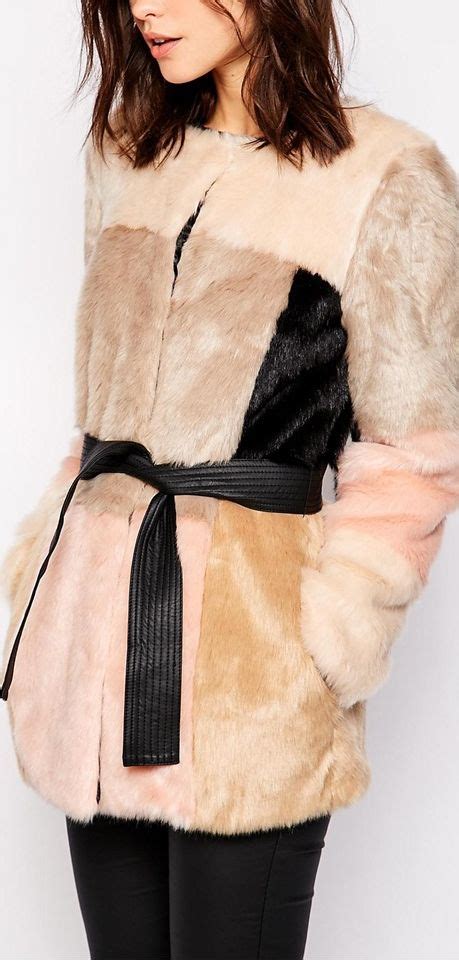 Warehouse Belted Faux Fur Coats Tradingbasis