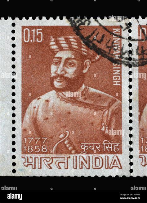 Stamp printed in India shows Kunwar Singh (1777-1858), Commemoration ...