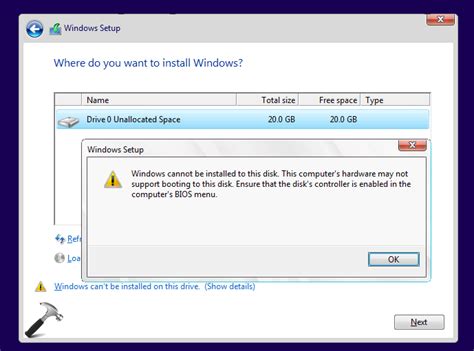 Fix Windows Cannot Be Installed To This Disk Error In Windows