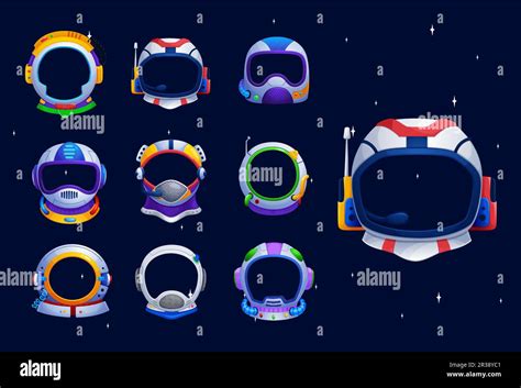 Kids Astronaut Space Helmets Photo Booth Prop Vector Mockups Cartoon