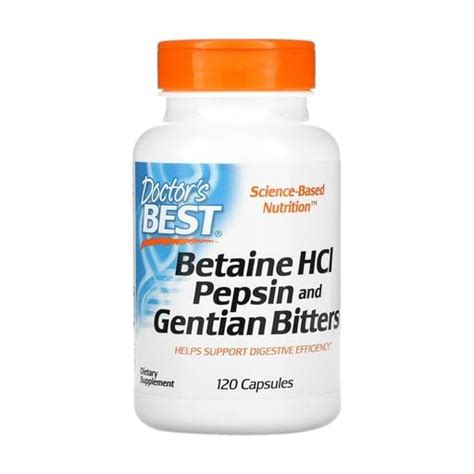 Дієтична добавка в капсулах Doctor's Best Betaine HCl Pepsin & Gentian ...