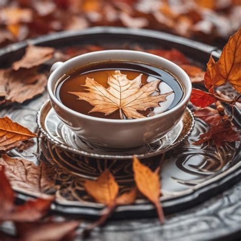 Premium AI Image A Still Life With A Cup Of Steaming Hot Cup Of Tea